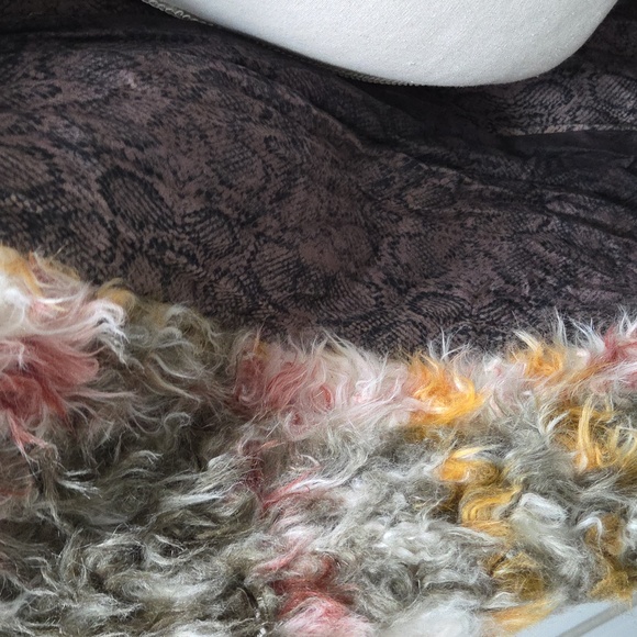 Colorful Plaid Faux Fur Coat - Picture 8 of 11